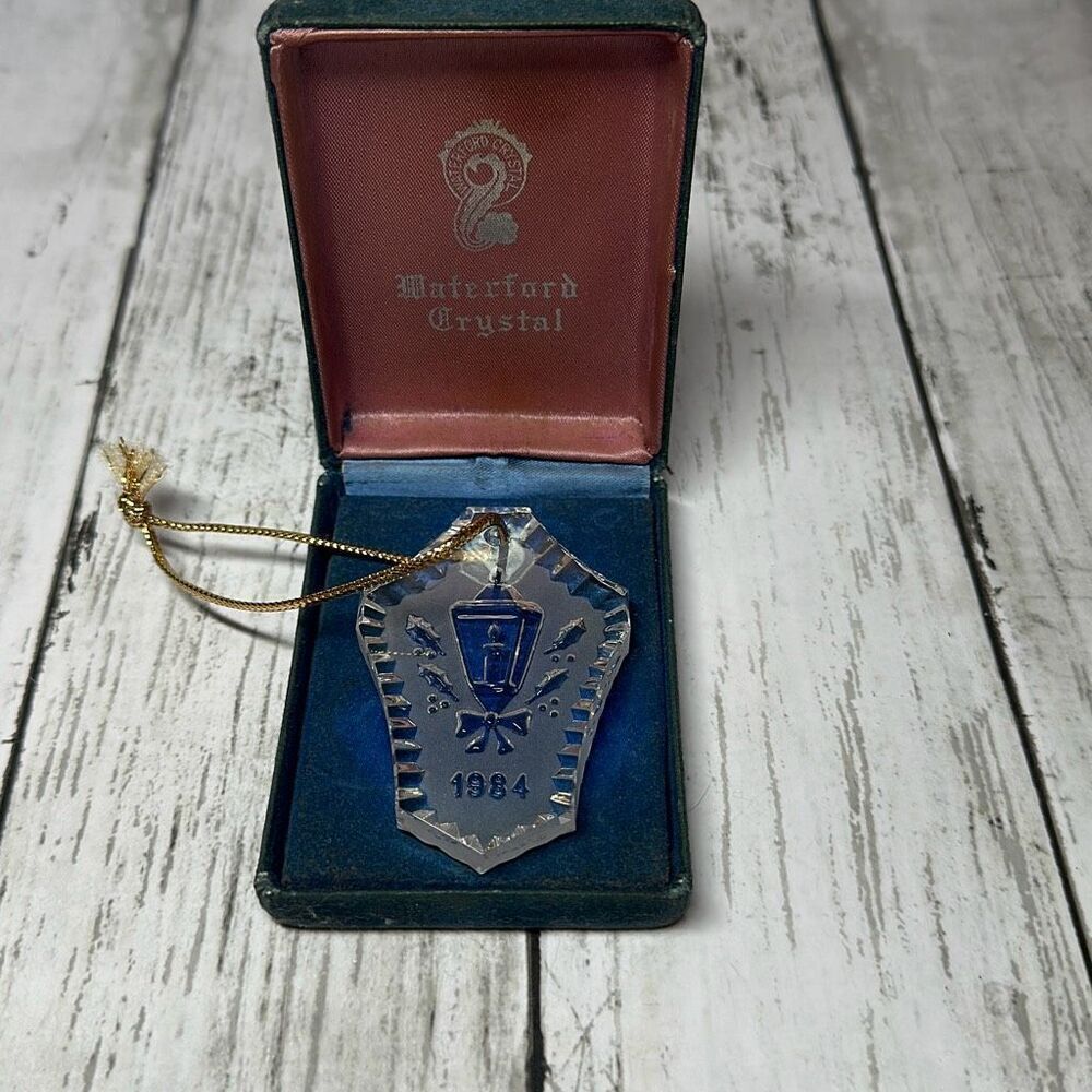 Waterford Crystal 1984 Candle Glass Ornament in Original Box
